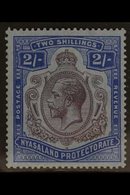 1921-33 2s Purple & Blue/pale Blue, MSCA Wmk "BREAK IN SCROLL" Variety, SG 109a, Very Fine Mint For More Images, Please  - Nyassaland (1907-1953)