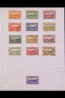 1925-1939 USED COLLECTION On Leaves With Shades & Postmark Interest, Includes 1925-27 Hut Most Vals To 6d (x2), 9d (x2)  - Papua-Neuguinea