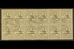 NWPI 1918-22 2d Grey Roo Die II Overprint, SG 106a, Fine Cds Used Very Rare BLOCK Of 12 (6x2) Cancelled By "Rabaul" Cds' - Papouasie-Nouvelle-Guinée