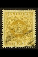 ANGOLA 1875-77 20r Bistre (Plate 1) Perf 13½, SG 18, Used With Small Thins & ISPP Photo Certificate. Elusive Stamp For M - Andere & Zonder Classificatie