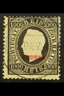 AZORES 1882-85 1000r Black Perf 12½, SG 84, Afinsa 59, Very Fine Used For More Images, Please Visit Http://www.sandafayr - Autres & Non Classés