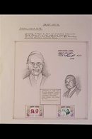 1979 DESIGN ARTWORK Group Of 4 Pages, Each Containing Pencil Sketches Of The Figures Found On The 1979 Pope Paul VI Comm - St.Lucia (...-1978)