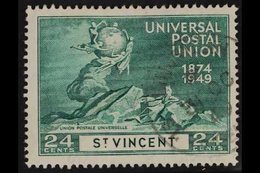 1949 24c Blue-green Universal Postal Union With 'C@ OF @CA@ MISSING FROM WATERMARK Variety, SG 181a, Very Fine Cds Used, - St.Vincent (...-1979)