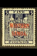 1945 - 1953 £5 Indigo Blue Postal Fiscal, On Wiggins Teape Paper, SG 214, Very Fine Used. Scarce And Attractive Stamp. F - Samoa (Staat)