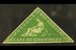 CAPE OF GOOD HOPE 1855-63 1s Bright Yellow Green, SG 8, Superb Unused (regummed) Example With 3 Neat Margins And Spectac - Non Classificati