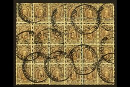 1931-7 1½d Chocolate, Perf.11½, Block Of 24, SG 16d, Genuinely Used With 1933 "REGISTRATION / BULAWAYO S.R." Cancels And - Rhodesia Del Sud (...-1964)
