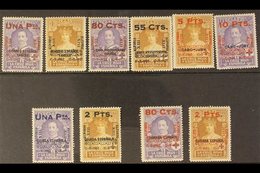 1927 25th Anniv Of Coronation / Red Cross Ovpts On Spanish Offices, SG 460/9, Very Fine And Fresh Mint (10 Stamps) For M - Otros & Sin Clasificación