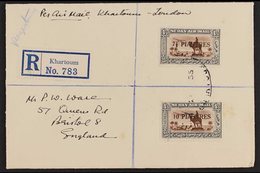 1935 7½pi On 4pi & 10pi On 4pi Used On Registered, Airmail Cover, 10pi With Serif Missing From Last  "S" In "PIASTRES,"  - Soudan (...-1951)