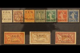 1919 T.E.O. 2 Line Surcharge Set Complete, SG 1-10, Fine To Very Fine Mint.  High Values Signed Brun. Scarce Set. (10 St - Syrie
