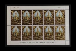 1996 50th Anniv Of King Bhumibol's Accession 100b Gold Foil, SG 1867, A Never Hinged Mint COMPLETE SHEET OF TEN With Ful - Tailandia