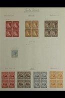 1887-1951 ATTRACTIVE FINE MINT COLLECTION With Many Blocks Of 4 Presented On Leaves, Includes 1887-89 6d & 1s Blocks Of  - Turcas Y Caicos