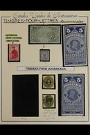 NEWSPAPER STAMPS 1865-97 Wide Range Of Different Types Incl. 1865-75 Large Stamps, Incl. Two 10c Blue-green, 25c Orange- - Otros & Sin Clasificación