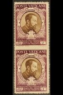 1946 1L Sepia & Purple "St Cajetan Of Thiene" Vertical Pair IMPERF IN-BETWEEN VARIETY, Sass 114L, Never Hinged Mint For  - Otros & Sin Clasificación