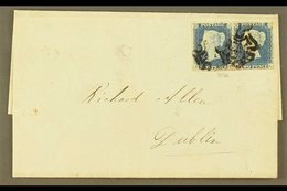 1841 (3 Sept) Letter Sheet From York To Dublin Bearing A PAIR Of 1840 2d Pale Blues 'BK/BL' Plate 1 (SG 6) With 4 Large  - Other & Unclassified