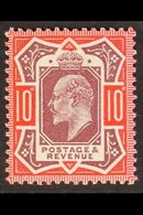 1911 10d Dull Purple And Scarlet, Somerset House Printing, Ed VII, SG M44(2), Very Fine NHM  .   For More Images, Please - Sin Clasificación