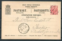 1893 Finland Stationery Postcard Lapinlaks - Kuopio - Cartas