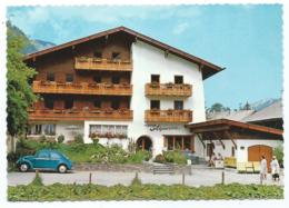 CPSM PENSION ALPENROSE, MARTIN ALBRECHT, AUTO VOITURE VW COX, PERTISAU AM ACHENSEE, TYROL, TIROL, AUTRICHE - Pertisau