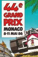 CPM 10X15 . COURSES AUTOMOBILES. 44° GRAND PRIX MONACO  (8 /11 Mai 86 ) Reproduction Affiche Officielle - Grand Prix / F1