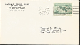 J) 1956 UNITED STATES, MASONIC STAM CLUB, WILDLIFE CONSERVATION, KING SALMON, CIRCULATED COVER, INTERIOR MAIL WITHIN TO - Other & Unclassified