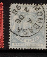 BRITISH EAST AFRICA 1896 1r Pale Dull Blue QV SG 75 U #BAX55 - África Oriental Británica