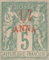 Zanzibar 1897. Enveloppe De France 5 C Sage Sans Date Surchargée 1/2 Anna, 107 X 70 Mm (EN 2) - Lettres & Documents
