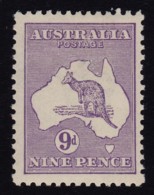 Australia 1915 Kangaroo 9d Violet 2nd Watermark MH - Listed Variety - Ungebraucht