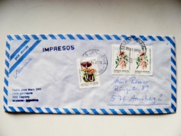 Cover Argentina To Germany Mushrooms Champignons Flowers Flora - Cartas & Documentos