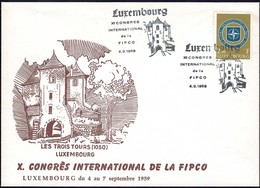 1959 Lettre Congrès International FIPCO Luxembourg, Beau Cachet Spécial, Michel 2019: 604 - Abarten & Kuriositäten