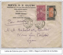 Dahomey Bénin Lettre Cotonou 1939 Entête Daguin Cover Brief Carta - Covers & Documents