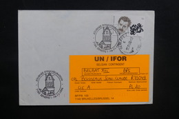 BELGIQUE - Oblitération Temporaire De Seneffe Sur Enveloppe Pour Un Soldat En Mission En 1996 - A Voir - L 36778 - Lettres & Documents