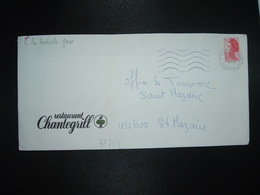 LETTRE TP LIBERTE 2,20 OBL.MEC.6-3 1988 17 LA ROCHELLE GARE + RESTAURANT CHANTEGRILL - Sonstige & Ohne Zuordnung