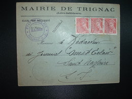 LETTRE MAIRIE TP MERCURE 30c X3 OBL.21-10 42 TRIGNAC LOIRE INFERIEURE (44) - Sonstige & Ohne Zuordnung