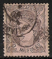 1870-ED. 103  GOB. PROVISIONAL. EFIGIE ALEGORICA DE ESPAÑA- 2 MILESIMAS NEGRO S. SALMON-USADO FECHADOR - Gebruikt