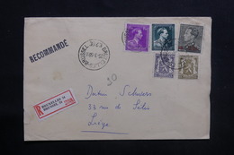 BELGIQUE - Enveloppe En Recommandé De Bruxelles Pour Liège En 1958, Affranchissement Plaisant - L 36850 - Storia Postale