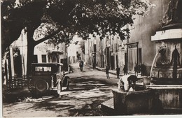 Besse Sur Issole  83   La Rue De La Liberté Bien Animée -Café Avec Terrasse Et Epicerie-Fontaine - Besse-sur-Issole