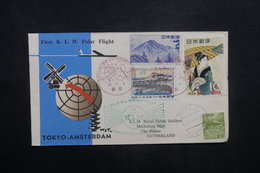 JAPON - Enveloppe 1er Vol Tokyo / Amsterdam En 1958, Affranchissement Plaisant - L 36971 - Briefe U. Dokumente