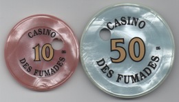 Casino Des Fumades : 10 Francs & 50 Francs (Percés) - Casino