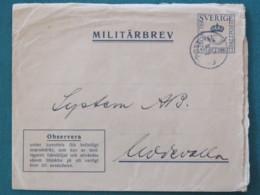 Sweden 1941 Military Army Cover Perhaps Sent From Germany - Military