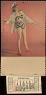 X1754 PIN UP Woman Femme Girl In Sailor Hat And Bikini Swimsuit - Wall CALENDAR CALENDRIER 1962. - 42x21cm - Grand Format : 1961-70