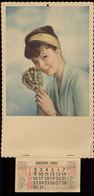 X1755 PIN UP Woman Femme Girl Portrait - Wall CALENDAR CALENDRIER 1961. - 42x21cm - Grand Format : 1961-70