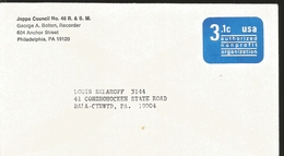 J) 1984 UNITED STATES, JOPPA COUNCIL N°46 R&SM, AUTHORIZED NON PROFIT ORGANIZATION, POSTAL STATIONARY, CIRCULATED COVER, - Autres & Non Classés