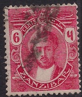 Zanzibar 1914 - 22 KGV 6ct Deep Carmine Used SG 263 ( L854 ) - Zanzibar (...-1963)