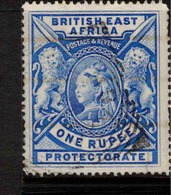 BRITISH EAST AFRICA 1897 1r Bright Ultramarine QV SG 92b U #BAX61 - Brits Oost-Afrika