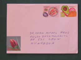 Sweden 2016 Cover To Nicaragua - Food Fruits Legumes - Flower Tuberculosis Christmas Label - Covers & Documents