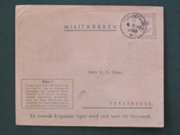 Sweden 1943 Military Army Cover Perhaps Sent From Germany - Military