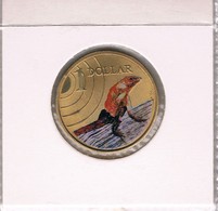 AUSTRALIA • 2009 • $1 • Frilled Neck Lizard • Coloured Uncirculated Coin In Acid Free Coin Holder - Other & Unclassified