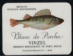 Etiquette De Vin // Vinzel, Blanc De Perche, Restaurant Du Port Rolle - Fishes