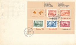 Canada FDC 20-5-1982 Canada 82 Minisheet International Philatelic Youth Exhibition (brown Stains On The Cover) - 1981-1990