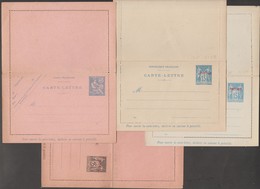 Port-Saïd 1900 à 1903. 4 Entiers Postaux, Cartes-lettres. Mouchon Retouché (CL3a X 2, CL4, & CL6). Très Belle Qualité - Briefe U. Dokumente