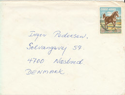 Egypt Cover Sent To Denmark Single Franked HORSE (the Flap On The Backside Of The Cover Is Missing) - Brieven En Documenten